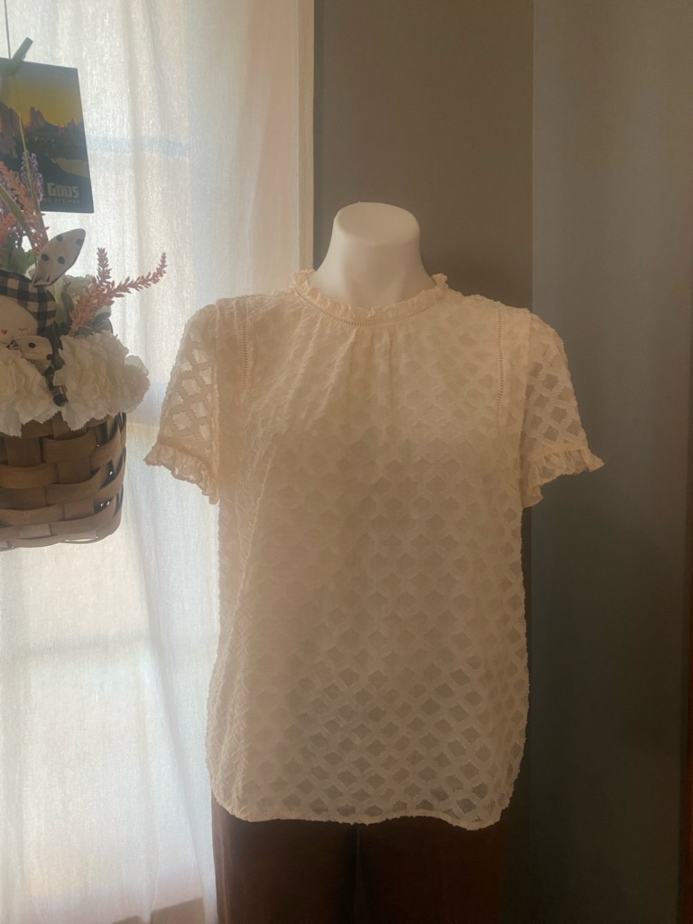 Ellison Delicate Ivory Lace Short-Sleeve Top